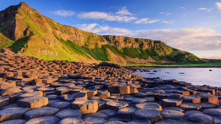 Basalt columns and coastal cliffs at the Giant’s Causeway